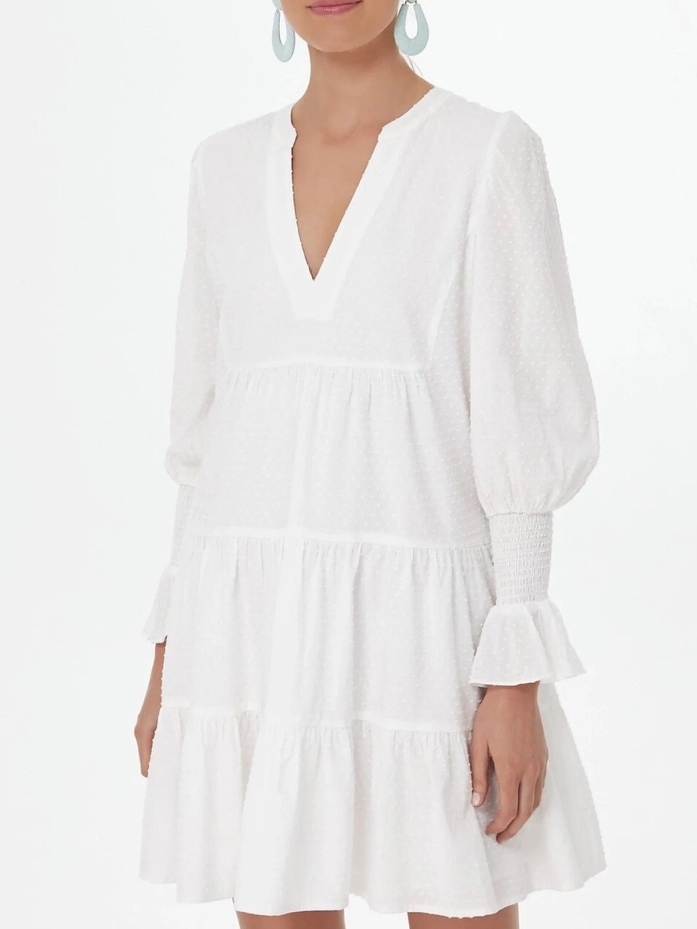 Tuckernuck Pomander Place Women’s White Swiss Dot Kenzo Dress - Picture 2 of 7